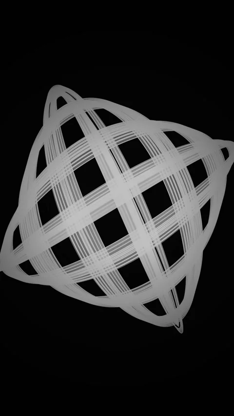 Abstract Geometric Pattern Pillow Cushion 3D Render Black Background Stock Footage 347698815