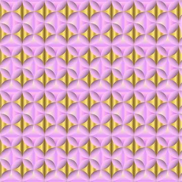 Abstract geometric pattern with pink and yellow circular shapes Stock Illustration