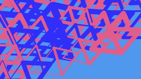 Abstract geometric pattern with pink and blue triangles Stock Illustration