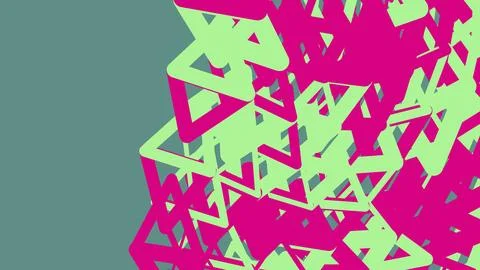 Abstract geometric pattern with pink and light green shapes Stockillustratie