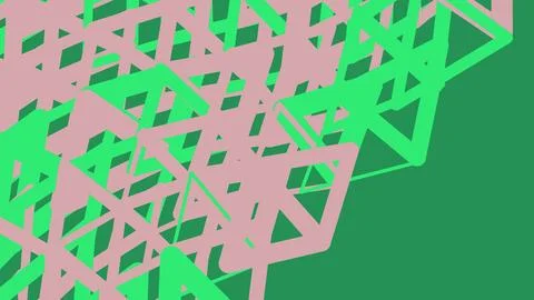 Abstract geometric pattern with pink and green triangles Stock Illustration