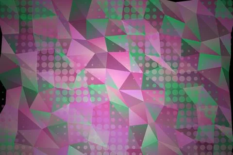 Abstract geometric pattern with pink green shapes and dots Stock Photos