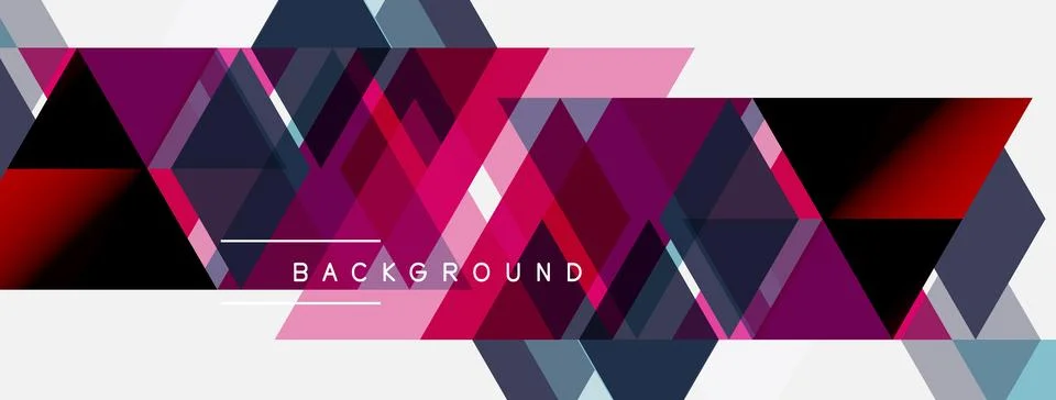 Abstract geometric pattern. Pink, red, gray triangles form dynamic background Stockillustratie