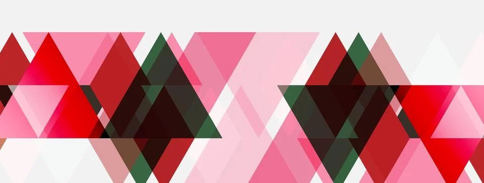 Abstract geometric pattern. Pink, red, dark shades create dynamic composition Illustrazione stock