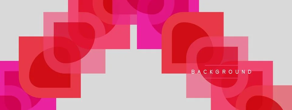 Abstract geometric pattern. Pink shades overlap white space creating modern Stock Illustration
