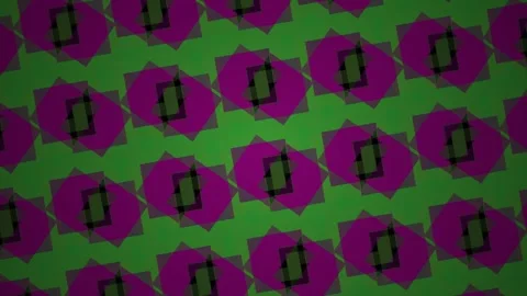 Abstract Geometric Pattern with Pink Squares and Green Background. Stock Footage 333914025