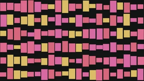 Abstract geometric pattern in pink, yellow, and white against a black background Stock Footage 323257616
