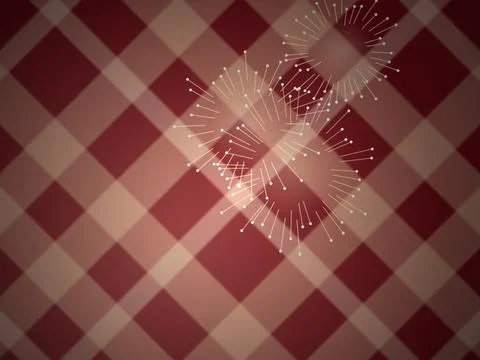 Abstract Geometric Pattern on Plaid Background Stock Photos