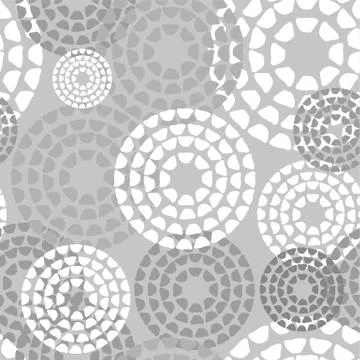 Abstract geometric pattern the points, circles. Gray seamless vector background Illustrazione stock