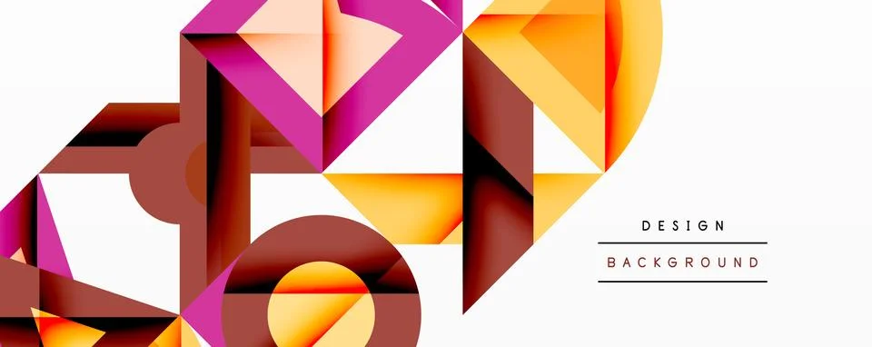 Abstract geometric pattern. Polygons overlap, creating vibrant gradients. Warm Stock Illustration