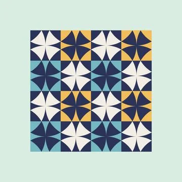 Abstract geometric pattern print, vector art style, simple shapes, flat col.. Stock Illustration