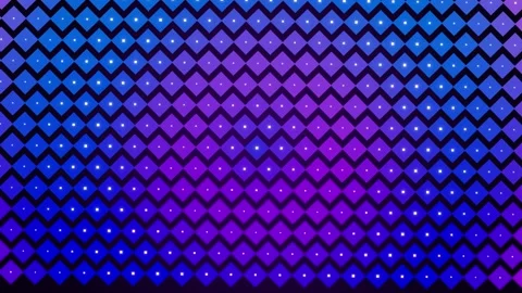 Abstract geometric pattern with pulsing light squares on vibrant blue purpl.. Stock Footage 342431370