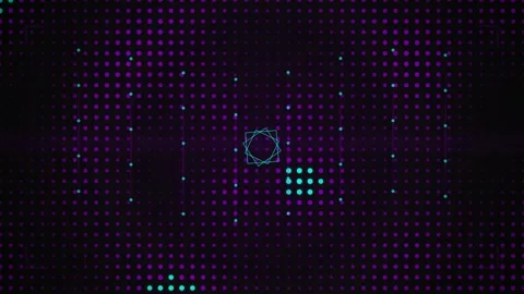 Abstract Geometric Pattern with Purple and Teal Dots Animation Stock Footage 347560004