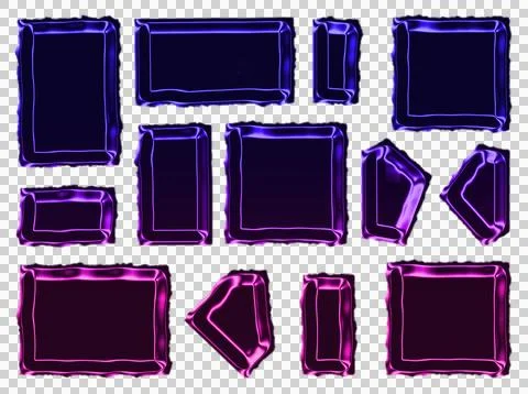 Abstract geometric pattern in purple and blue neon light with interconnected Stock Illustration