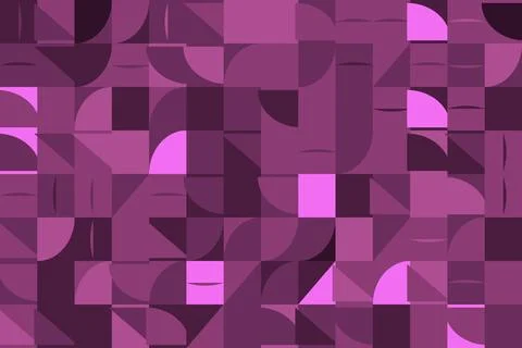 Abstract Geometric Pattern with Purple and Pink Shapes Stock Illustration
