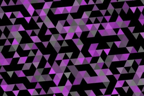 Abstract geometric pattern with purple, black, and gray triangles Stock Illustration