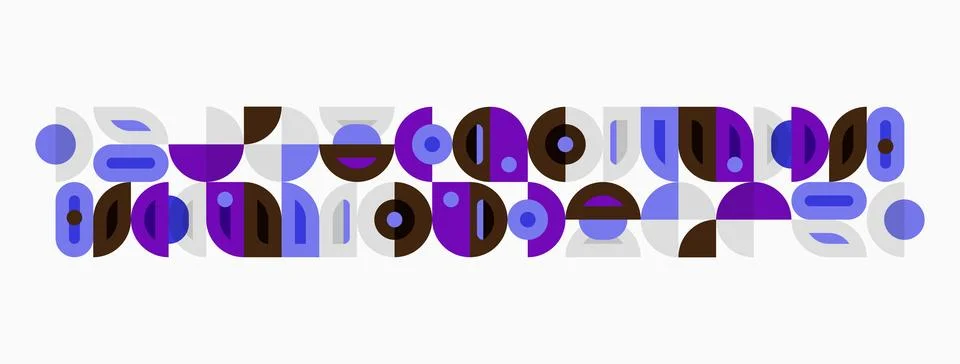 Abstract geometric pattern. Purple, brown, white shapes repeat, creating line 스톡 일러스트