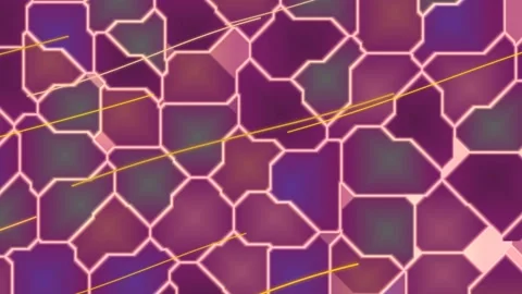 Abstract Geometric Pattern with Purple Cells. Video stock 329927355