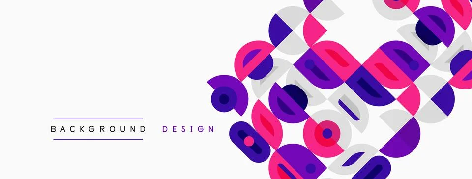 Abstract geometric pattern. Purple, lilac shapes overlap white space. Modern 스톡 일러스트