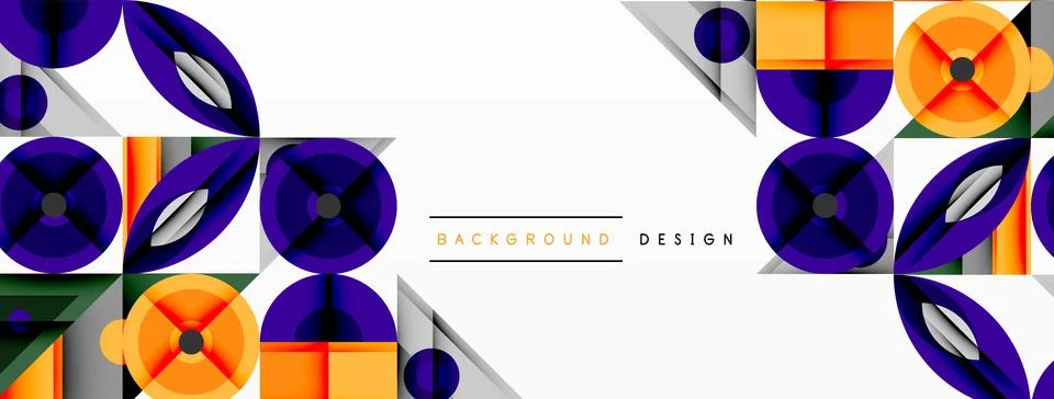 Abstract geometric pattern. Purple, orange hues dominate design. Modern style, Stock Illustration