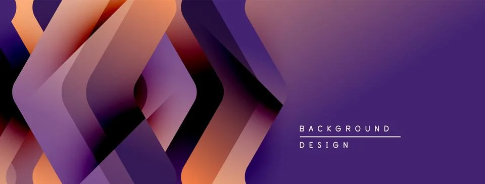 Abstract geometric pattern. Purple, orange hues create dynamic layers. Modern Stock Illustration