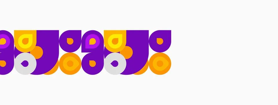Abstract geometric pattern. Purple, orange, gray shapes repeat. Minimalist Illustrazione stock