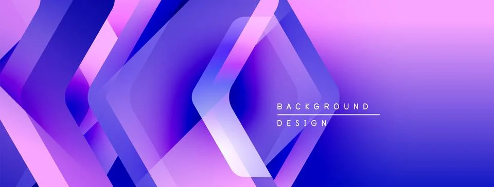 Abstract geometric pattern. Purple, pink hues blend, creating dynamic visual Stock Illustration
