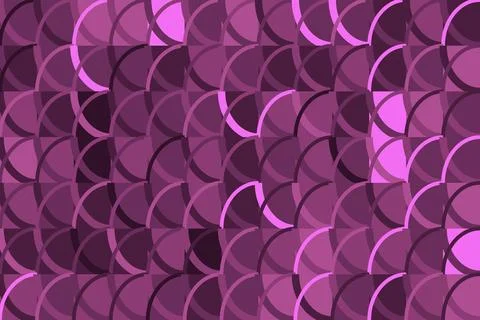Abstract Geometric Pattern of Purple Semicircles Digital Illustration Design Stock Illustration