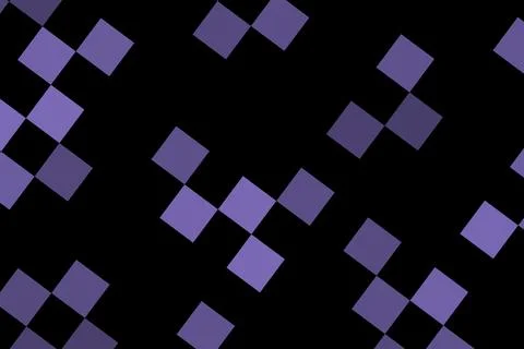 Abstract geometric pattern with purple squares on black background 库存插图