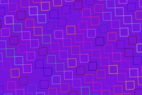 Abstract geometric pattern with purple squares and lines Stock Photos