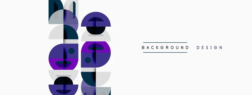 Abstract geometric pattern. Purple, teal shapes overlap, creating modern visu Illustrazione stock