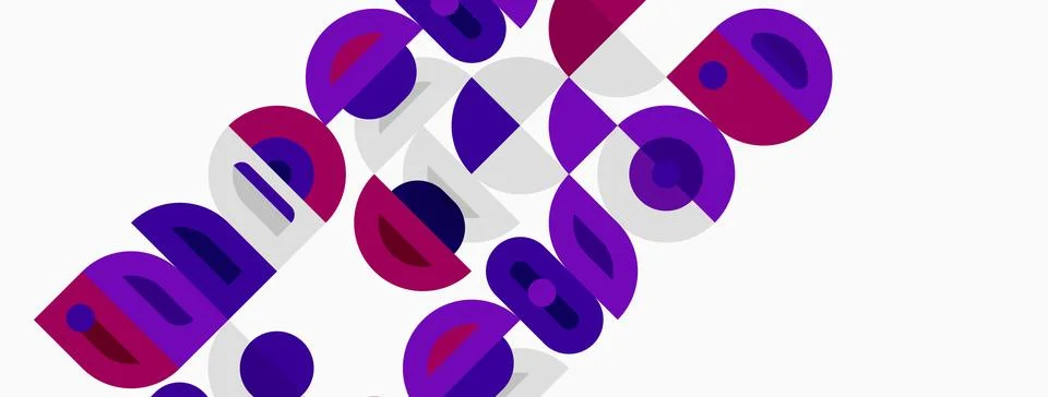 Abstract geometric pattern. Purple, white shapes overlap creating dynamic イラスト素材