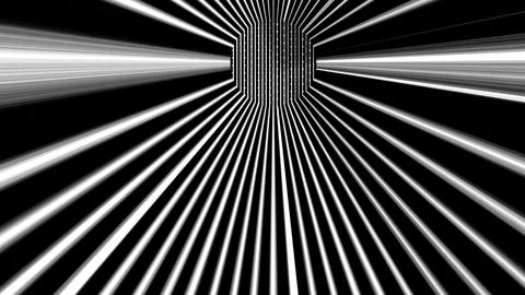 Abstract geometric pattern with radiating line design in black and white Stock Illustration