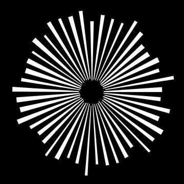 Abstract Geometric Pattern with Ray White Lines. Silhouette of Gobos Line C.. Stock-Illustration