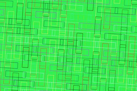 Abstract geometric pattern with rectangles in green and red Foto stock