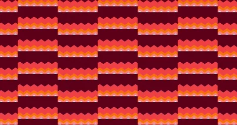 Abstract Geometric Pattern with Red and Orange Zigzags on Dark Background Stock Footage 309892792