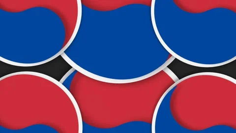 Abstract Geometric Pattern with Red and Blue Circles for Modern Design. Stock Footage 340073074