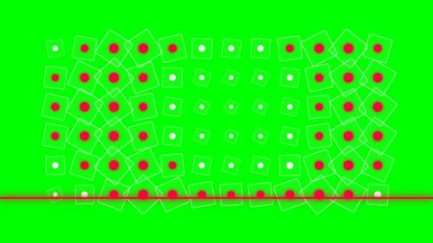 Abstract geometric pattern of red and white dots on a bright green field Stock Footage 340903349