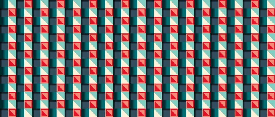 Abstract geometric pattern with red and teal 스톡 일러스트