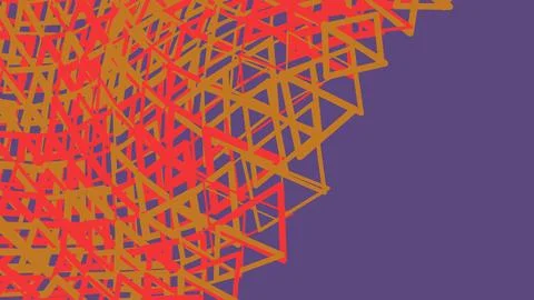 Abstract geometric pattern with red and gold triangles Stock Illustration