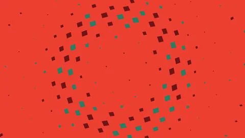 Abstract geometric pattern with red and teal squares Stockillustratie