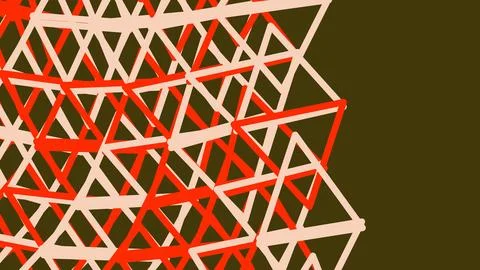 Abstract geometric pattern with red and cream triangles Stock Illustration