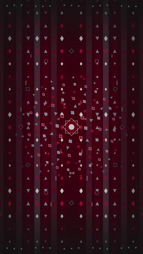 Abstract Geometric Pattern Red Background Diamonds Triangles Circles Seamle.. Stock Footage 347699064