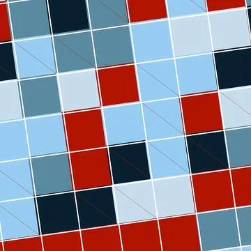 Abstract Geometric Pattern of Red, Blue, and White Squares 스톡 일러스트