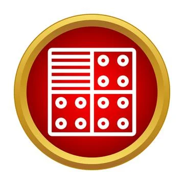 Abstract geometric pattern in red circle icon Illustrazione stock