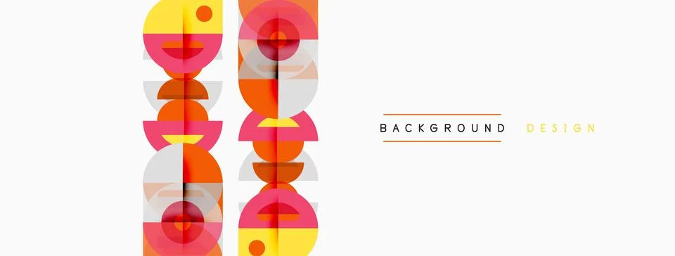 Abstract geometric pattern. Red, orange shapes repeat vertically on white 스톡 일러스트