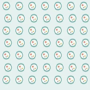 Abstract geometric pattern with repeating circles and dots on a light blue .. イラスト素材
