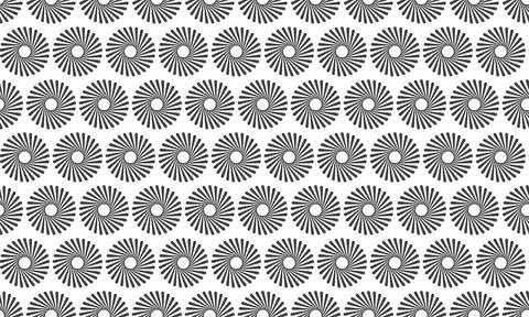 Abstract geometric pattern of repeating circular sunburst designs.  Elegant.. Illustrazione stock