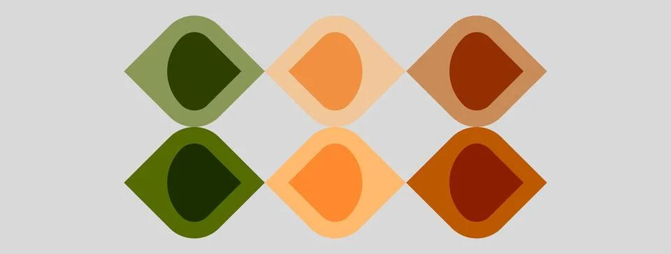 Abstract geometric pattern. Repeating diamond shapes, olive, peach, rust colo Stock Illustration