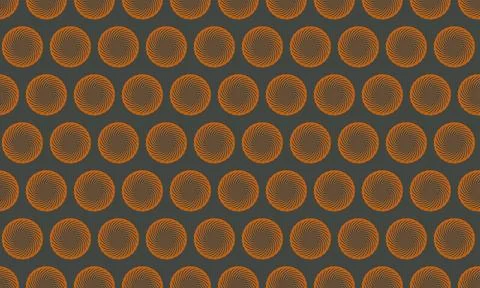 Abstract geometric pattern with repeating orange circles on a dark gray backg Stock Illustration